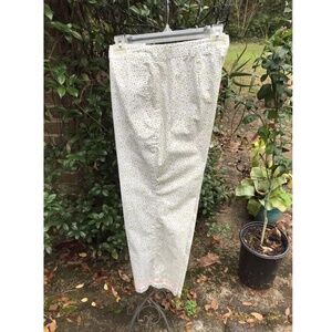 Sigrid Olsen- So Blue- GREEN PRINT COTTON PANTS- Size 8- Medium